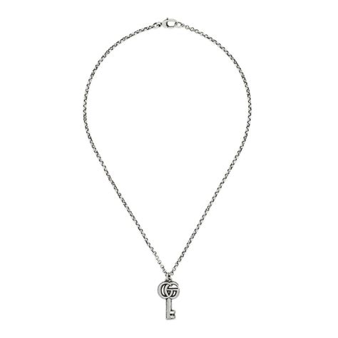 Gucci Collana con chiave con Doppia G argento 